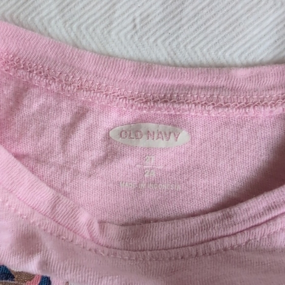 old navy pink girl power graphic cotton long sleeve tie hem shirt 2T girls - Picture 4 of 8